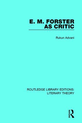 E. M. Forster as Critic - 9781138683983 by Rukun Advani, 9781138683983