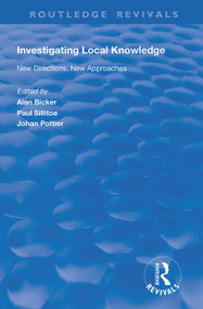 Investigating Local Knowledge (New Directions, New Approaches) - 9781138356184 by Paul Sillitoe, 9781138356184