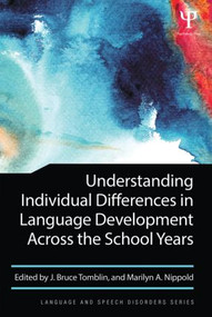 Understanding Individual Differences in Language Development Across the School Years - 9781848725331 by J. Bruce Tomblin, Marilyn A. Nippold, 9781848725331