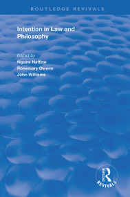 Intention in Law and Philosophy - 9781138734630 by Ngaire Naffine, Rosemary Owens, 9781138734630