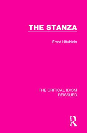 The Stanza - 9781138233164 by Ernst Häublein, 9781138233164