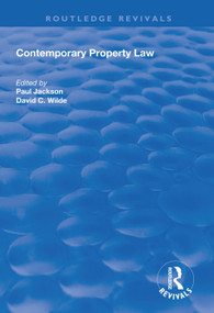 Contemporary Property Law - 9781138611191 by Paul Jackson, David C. Wilde, 9781138611191