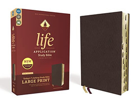 NIV, Life Application Study Bible, Third Edition, Large Print, Bonded Leather, Burgundy, Red Letter, Thumb Indexed by  Zondervan, 9780310452874