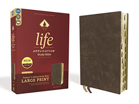NIV, Life Application Study Bible, Third Edition, Large Print, Bonded Leather, Brown, Red Letter, Thumb Indexed by  Zondervan, 9780310452935