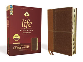 NIV, Life Application Study Bible, Third Edition, Large Print, Leathersoft, Brown, Red Letter, Thumb Indexed by  Zondervan, 9780310452959