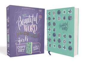 NIV, Beautiful Word Coloring Bible for Girls Pencil/Sticker Gift Set, Updated, Leathersoft over Board, Teal, Comfort Print (600+ Verses to Color) by Zondervan, 9780310455387