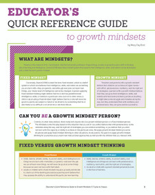 Educator's Quick Reference Guide to Growth Mindsets by Mary Cay Ricci, 9781618217912