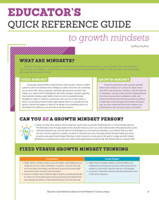 Educator's Quick Reference Guide to Growth Mindsets by Mary Cay Ricci, 9781618217912