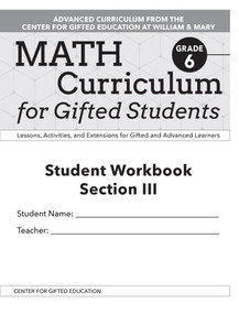 Math Curriculum for Gifted Students by Clg Of William And Mary/Ctr Gift Ed, James M. Moroney, 9781646320318