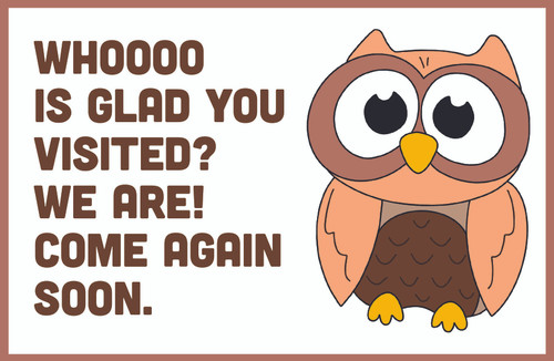 Visitor Postcard: Come Again (Package of 25) (Whoooo is Gload You Visited?) by Broadman Church Supplies Staff, 9781087765426
