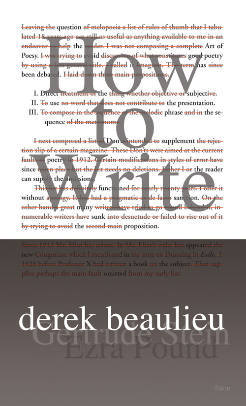 How to Write by Derek Beaulieu, 9780889226296