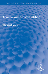 Annette von Droste-Hülshoff - 9781032120867 by Margaret Mare, 9781032120867