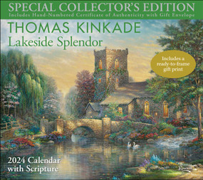 Thomas Kinkade Special Collector's Edition with Scripture 2024 Deluxe Wall Calen (Lakeside Splendor) by Thomas Kinkade, 9781524883492
