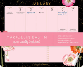Marjolein Bastin 2024 Weekly Desk Pad (Pink Poppies) by Marjolein Bastin, 9781524884178