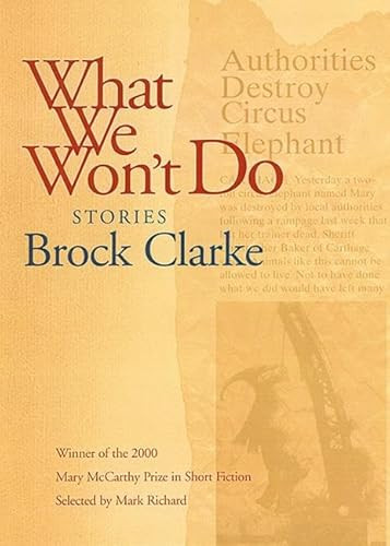 What We Won't Do (Stories) by Brock Clarke, 9781889330679