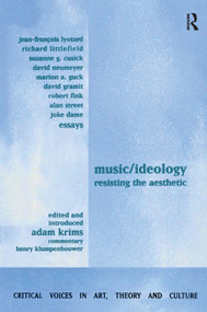 Music and Ideology (Resisting the Aesthetic) - 9789057013218 by Adam Krims, 9789057013218