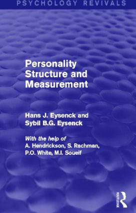 Personality Structure and Measurement by Hans J. Eysenck, Sybil B. G. Eysenck, 9780415840910