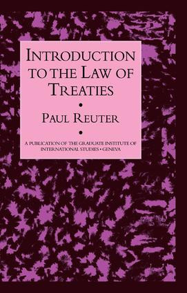 Introduction To The Law Of Treaties by Paul Reuter, 9781138973282