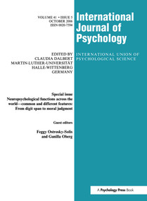 Neuropsychological Functions Across the World (A Special Issue of the International Journal of Psychology) by Feggy Ostrosky-Solis, Gunilla Oberg, 9781841698076
