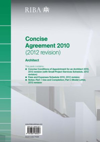 RIBA Concise Agreement 2010 (2012 Revision): Architect by Riba, 9781859464557