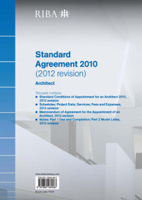 RIBA Standard Agreement 2010 (2012 Revision): Architect by Riba, 9781859464533