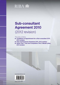 RIBA Sub-consultant Agreement 2010 (2012 Revision) by Riba, 9781859464571