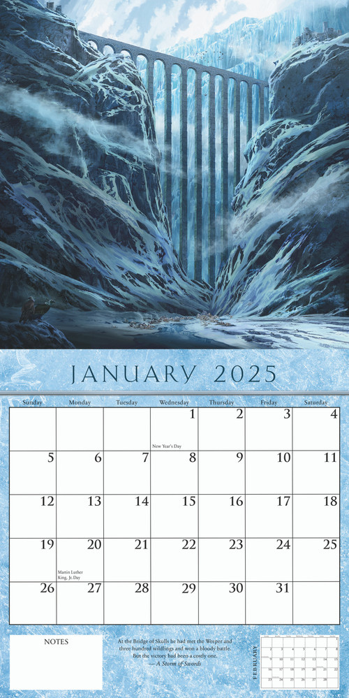 A Song of Ice and Fire 2025 Calendar (Illustrations by Eddie Mendoza) by George R. R. Martin, 9780593725597