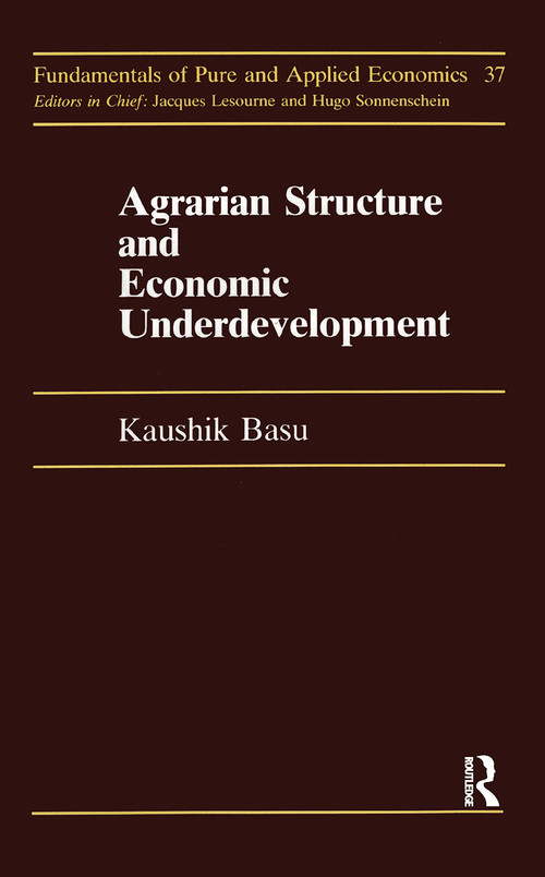 Agrarian Structure And Economi by Kaushik Basu, 9783718649938