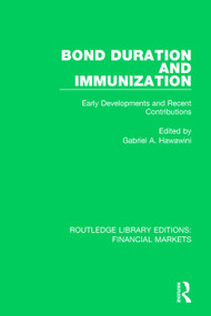 Bond Duration and Immunization (Early Developments and Recent Contributions) - 9781138504363 by Gabriel Hawawini, 9781138504363