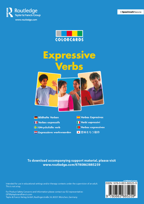 Expressive Verbs: Colorcards by Speechmark, 9780863885259
