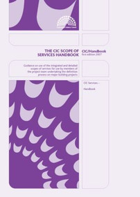 The CIC Scope of Services by Construction Industry Council, 9781859462584