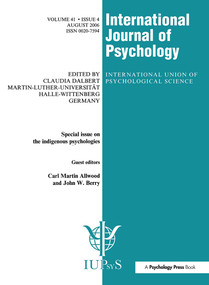 Indigenous Psychologies (A Special Issue of the International Journal of Psychology) by Carl Martin Allwood, John Berry, 9781841699967
