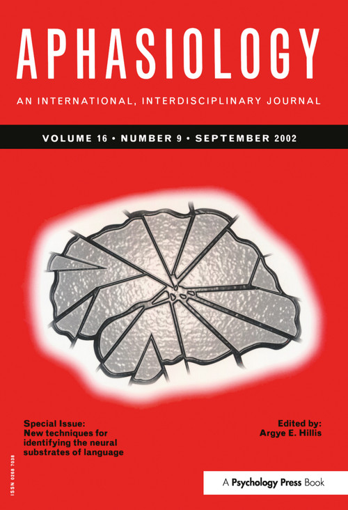 New Techniques for Identifying the Neural Substrates of Language (A Special Issue of Aphasiology) by Argye Hillis, 9781841699295