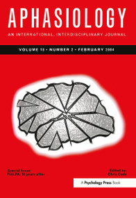 PALPA: Ten Years After (A Special Issue of Aphasiology) by Professor Chris Code, 9781841699769