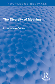 The Diversity of Meaning - 9780367771980 by L. Jonathan Cohen, 9780367771980