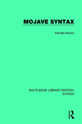 Mojave Syntax by Pamela Munro, 9781138213784
