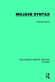 Mojave Syntax by Pamela Munro, 9781138213784