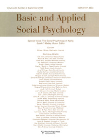 The Social Psychology of Aging (A Special Issue of basic and Applied Social Psychology) by Scott F. Madey, 9780805897494