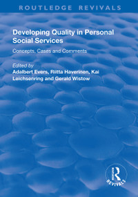 Developing Quality in Personal Social Services (Concepts, Cases and Comments) - 9781138351493 by Adalbert Evers, Riitta Haverinen, Kai Leichsenring, Gerald Wistow, 9781138351493