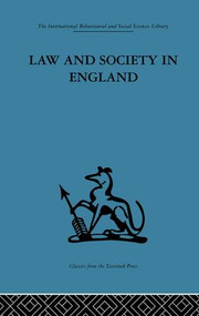 Law and Society in England by Bob Roshier, Harvey Teff, 9781138861367