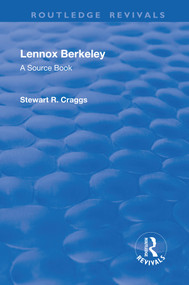 Lennox Berkeley: A Source Book by Stewart Craggs, 9781138708006