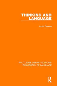 Thinking and Language - 9781138696501 by Judith Greene, 9781138696501