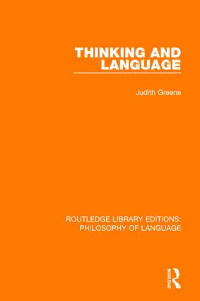 Thinking and Language - 9781138696501 by Judith Greene, 9781138696501