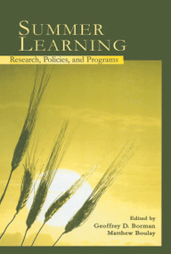 Summer Learning (Research, Policies, and Programs) by Geoffrey D. Borman, Matthew Boulay, 9780415652131