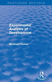 Experimental Analysis of Development - 9781138958425 by Bernhard Dürken, 9781138958425