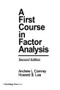 A First Course in Factor Analysis by Andrew L. Comrey, Howard B. Lee, 9781138965454
