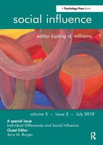 Individual Differences and Social Influence by Jerry M. Burger, 9781848727342