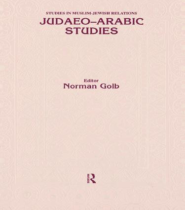 Judaeo Arabic Studies by Golb, 9781138992856