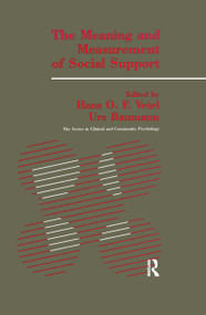 The Meaning And Measurement Of Support by Hans O. Veiel, Urs Baumann, 9781138995727