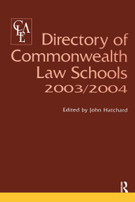 Directory of Commonwealth Law Schools 2003-2004 by John Hatchard, 9781859417584